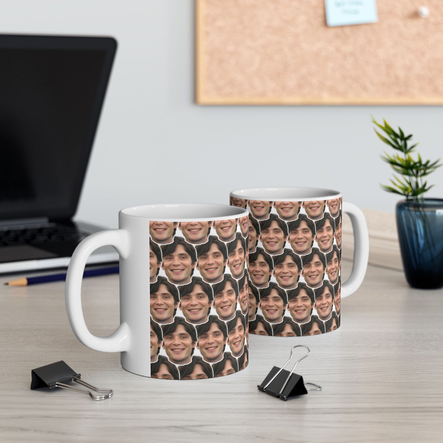Cillian Murphy Funny Face Pattern Ceramic Mug | Unique Gift for Cillian Murphy Fans