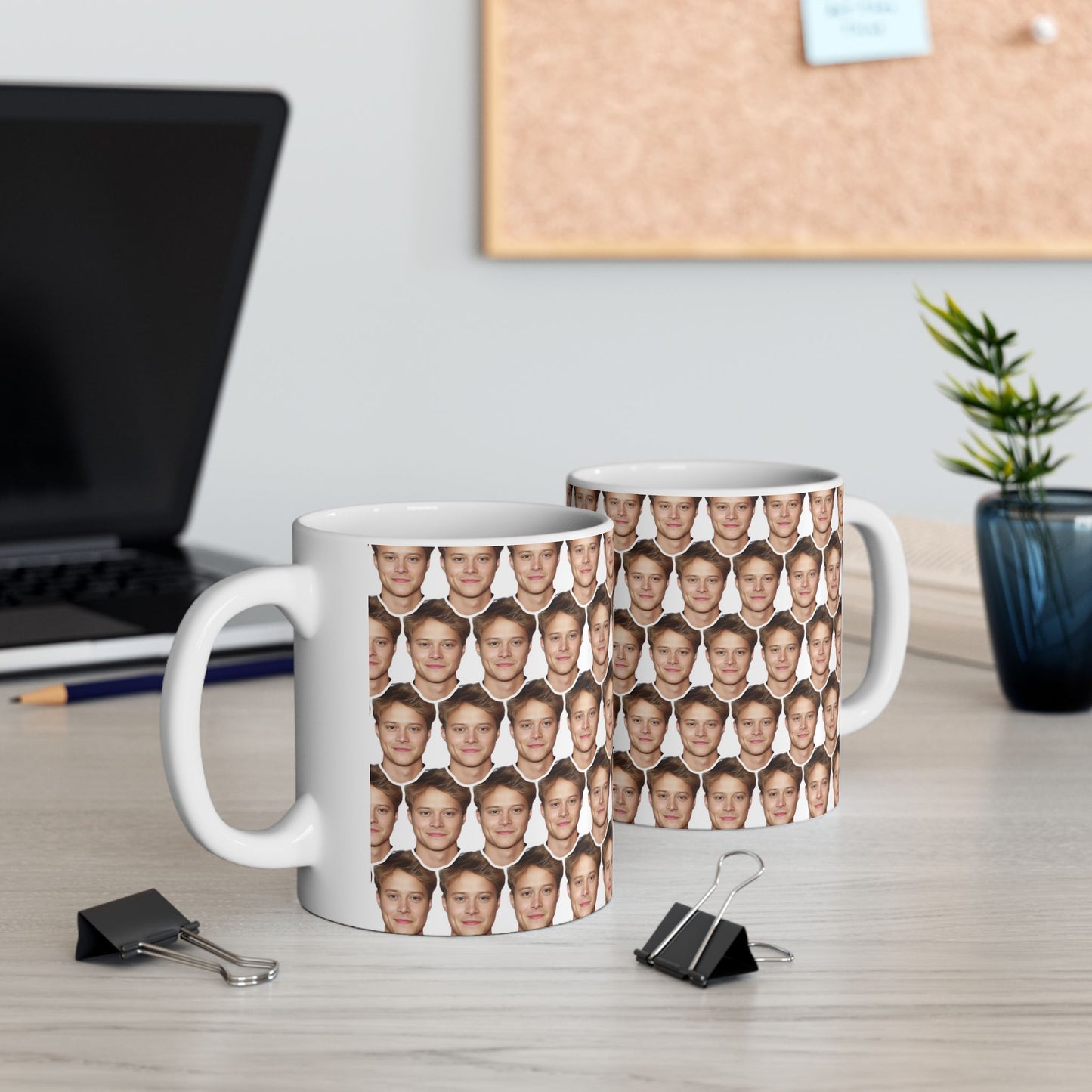 Rudy Pankow Face Pattern Ceramic Mug | Unique Gift for Rudy Pankow Fans