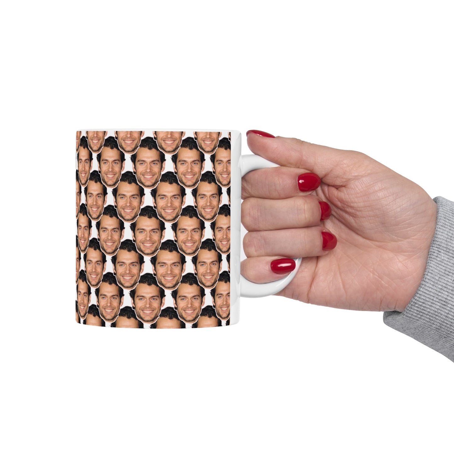 Henry Cavill Face Pattern Ceramic Mug | Unique Gift for Henry Cavill Fans