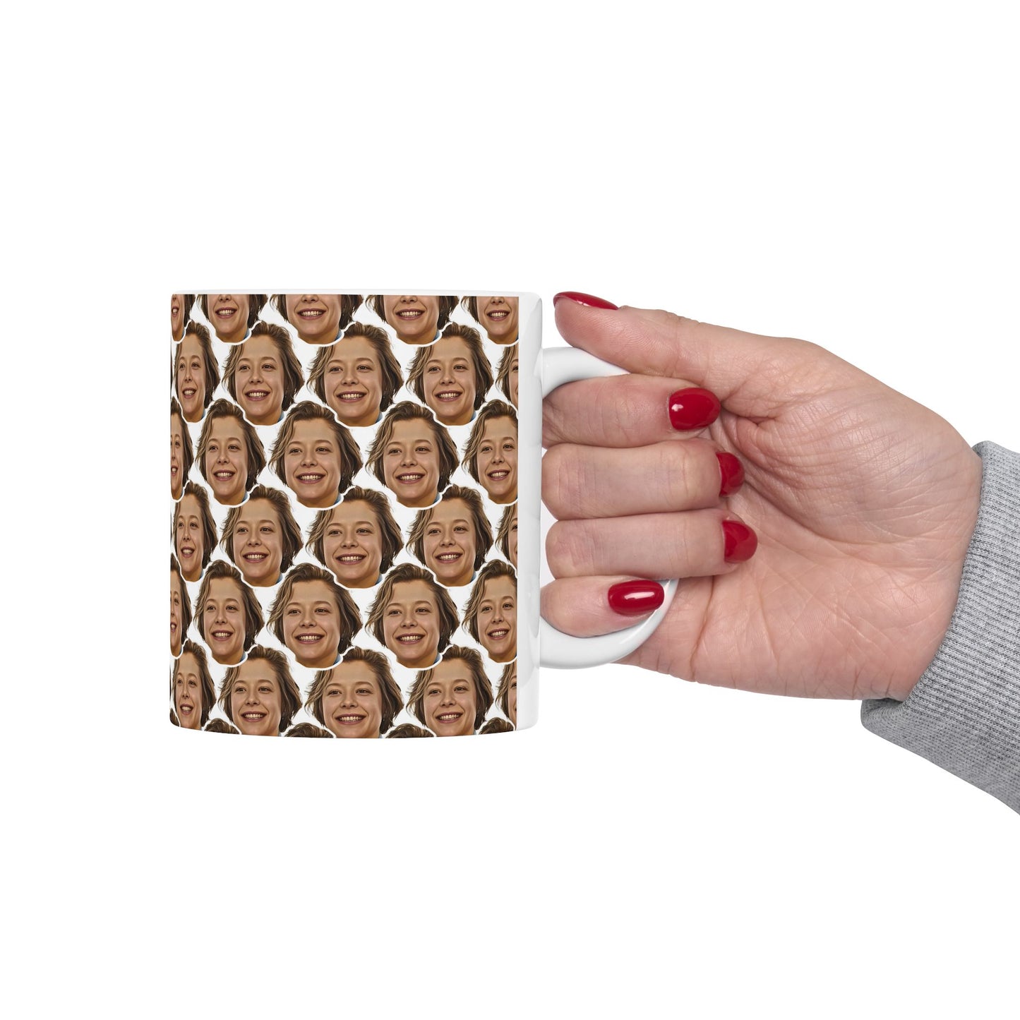 Emma D'Arcy Funny Face Pattern Ceramic Mug | Unique Gift for Emma D'Arcy Fans