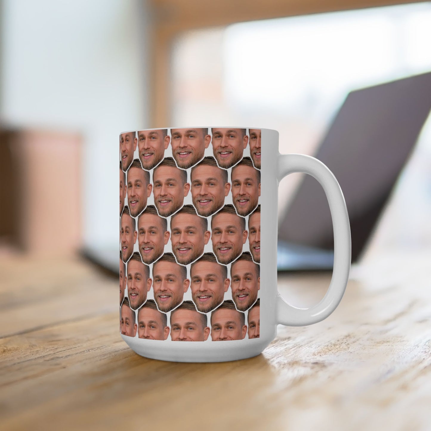 Charlie Hunnam Funny Face Pattern Ceramic Mug | Unique Gift for Charlie Hunnam Fans