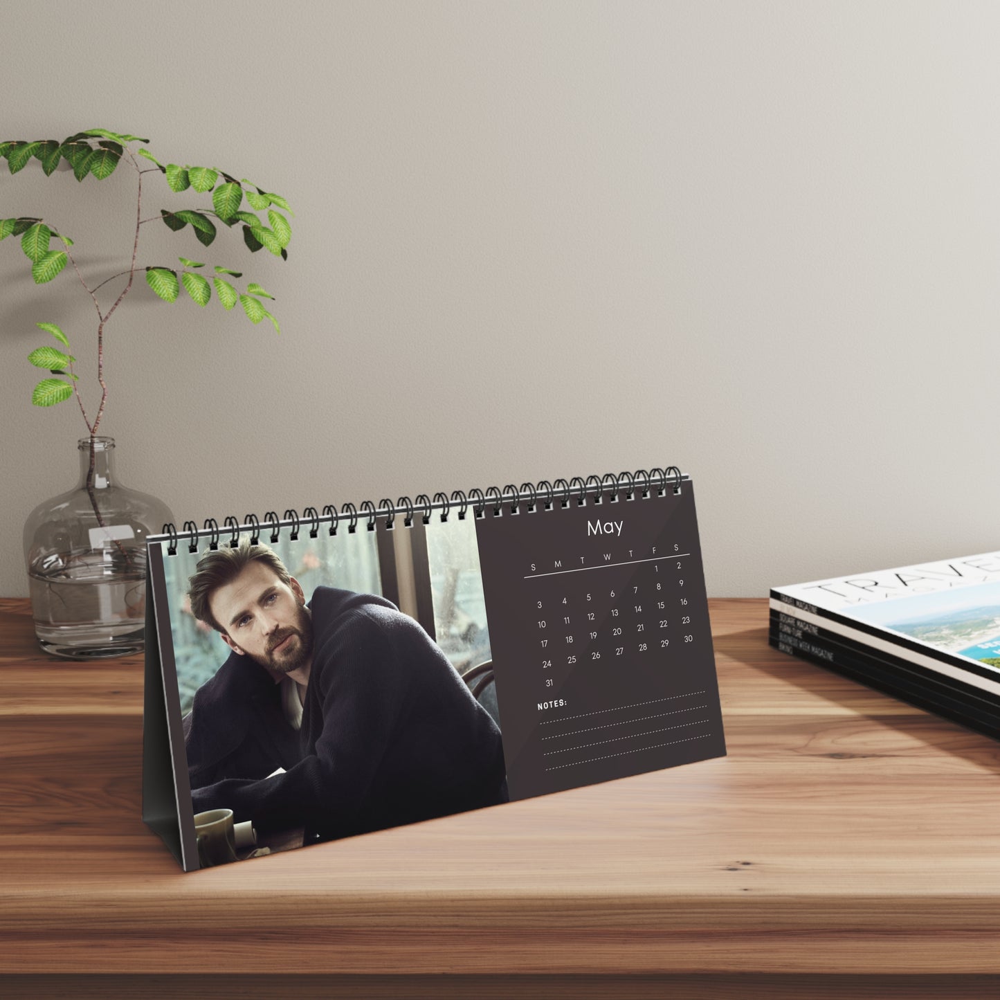 Chris Evans 2026 Desk Calendar | Celebrity Gift | Office Decor