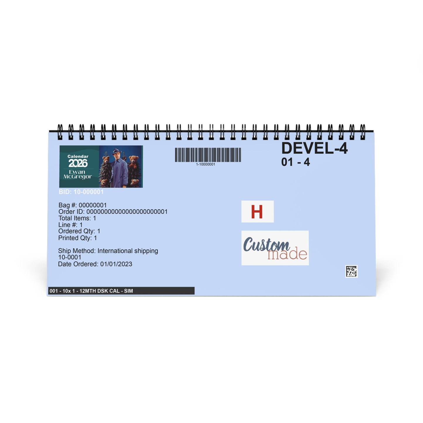 Ewan McGregor 2026 Desk Calendar | Celebrity Spiral Bound Photo Calendar | Fan Collectible Gift | Stylish Desk & Office Décor