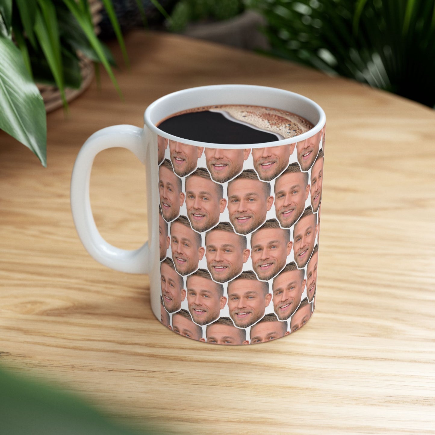Charlie Hunnam Funny Face Pattern Ceramic Mug | Unique Gift for Charlie Hunnam Fans
