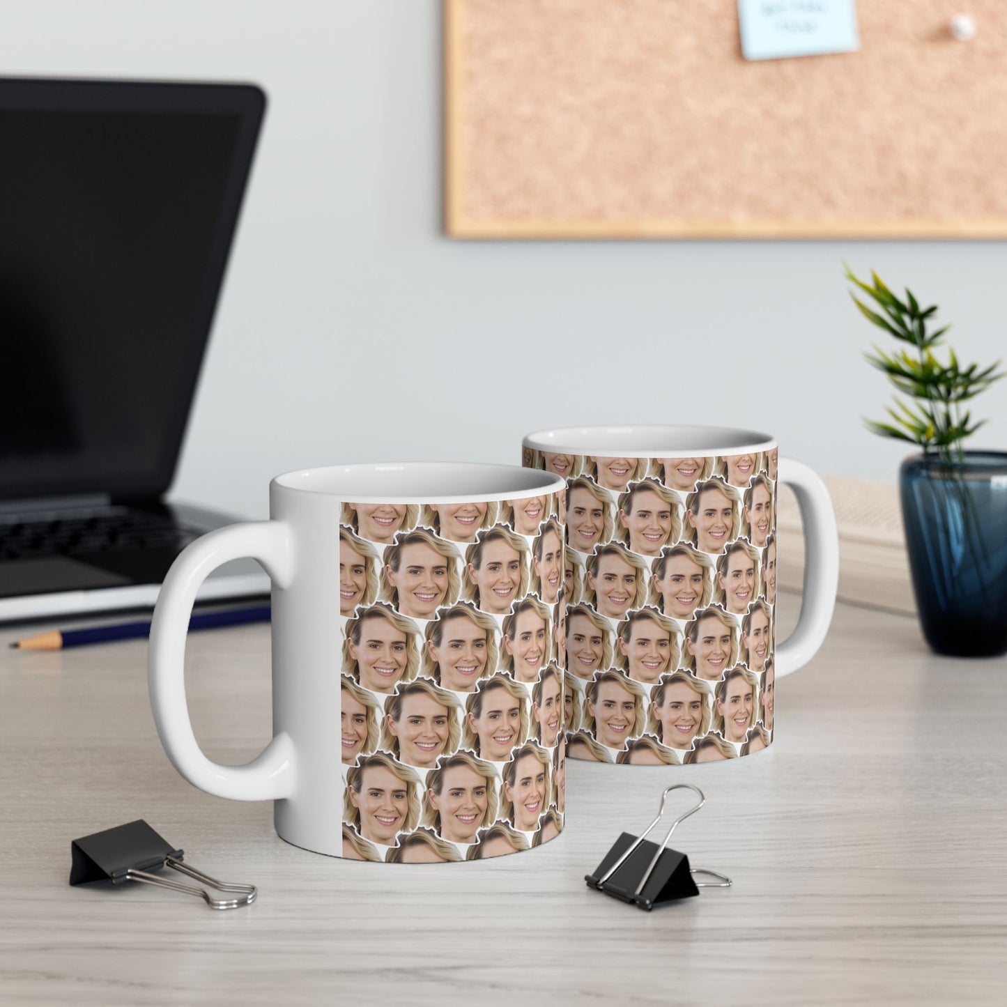 Sarah Paulson Face Pattern Ceramic Mug | Unique Gift for Sarah Paulson Fans
