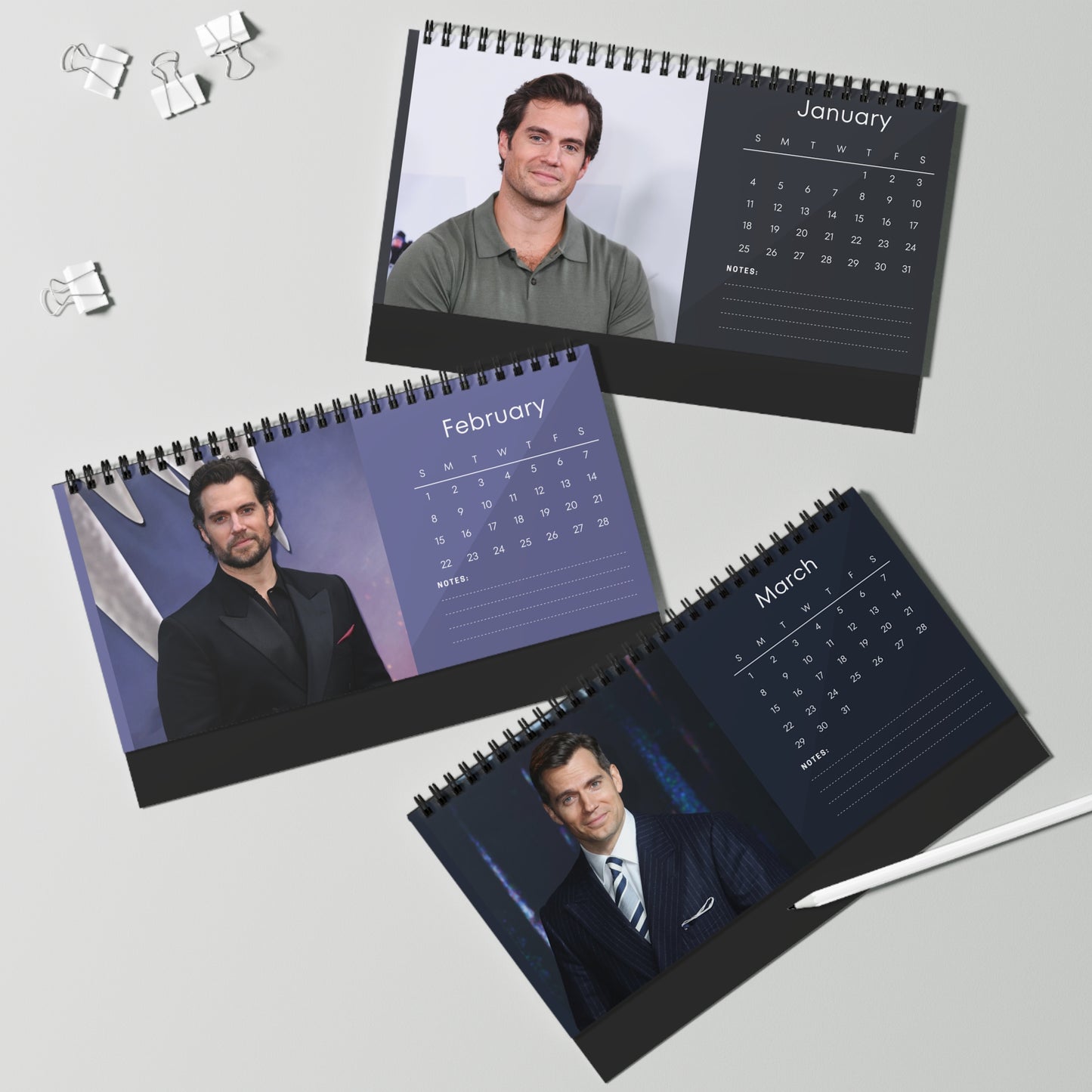 Henry Cavill 2026 Desk Calendar | Celebrity Gift | Office Decor