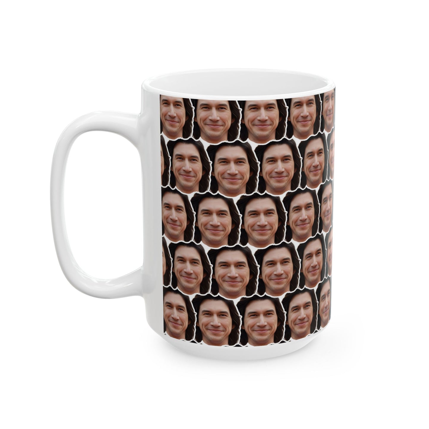 Adam Driver Funny Face Pattern Ceramic Mug | Unique Gift for Adam Driver Fans