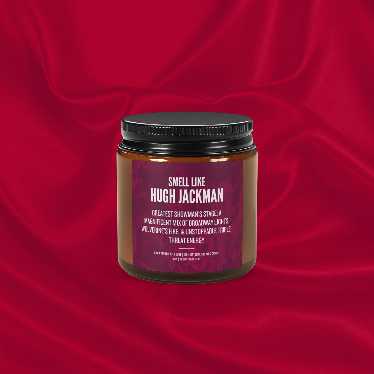 Hugh Jackman Scented Gift | Luxury Soy Candle| Hand-Poured Amber Jar