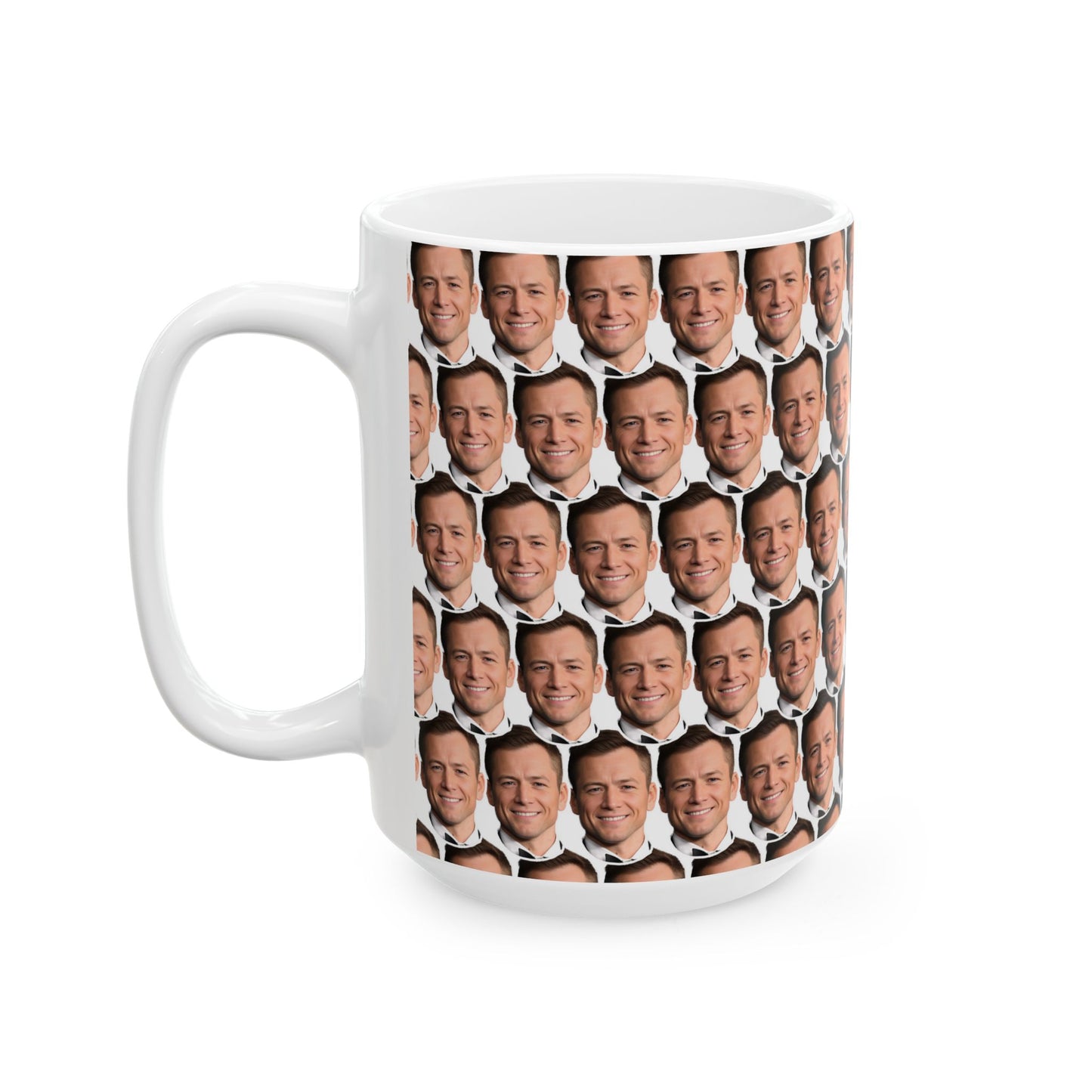 Taron Egerton Face Pattern Ceramic Mug | Unique Gift for Taron Egerton Fans