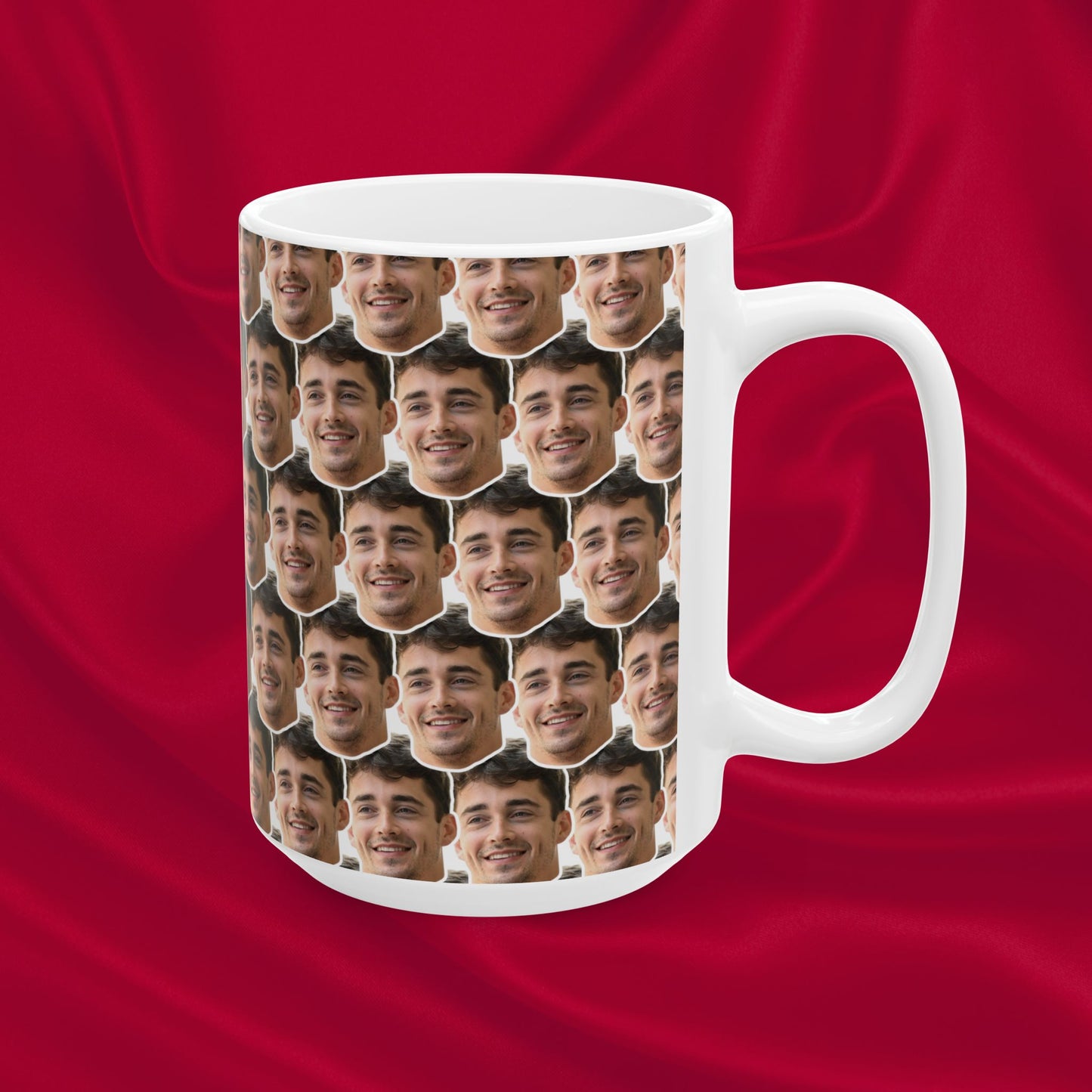 Charles Leclerc Funny Face Pattern Ceramic Mug | Unique Gift for Charles Leclerc Fans