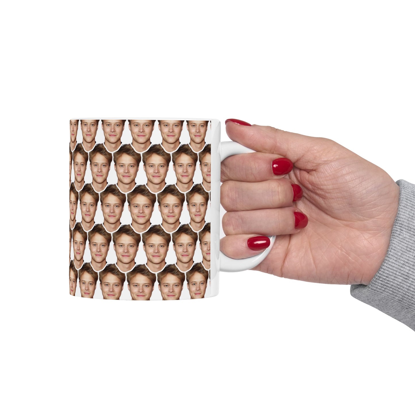 Rudy Pankow Face Pattern Ceramic Mug | Unique Gift for Rudy Pankow Fans