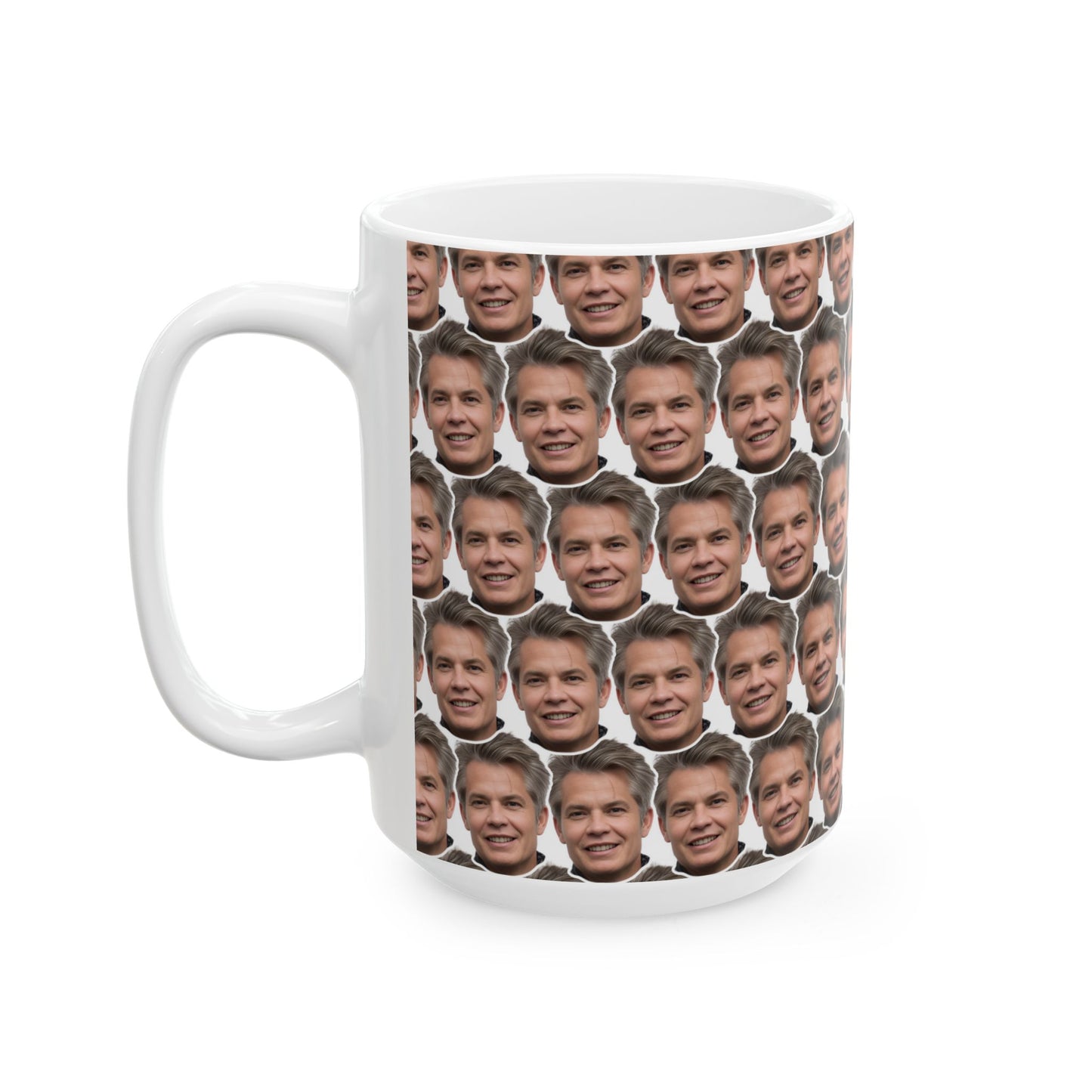Timothy Olyphant Face Pattern Ceramic Mug | Unique Gift for Timothy Olyphant Fans