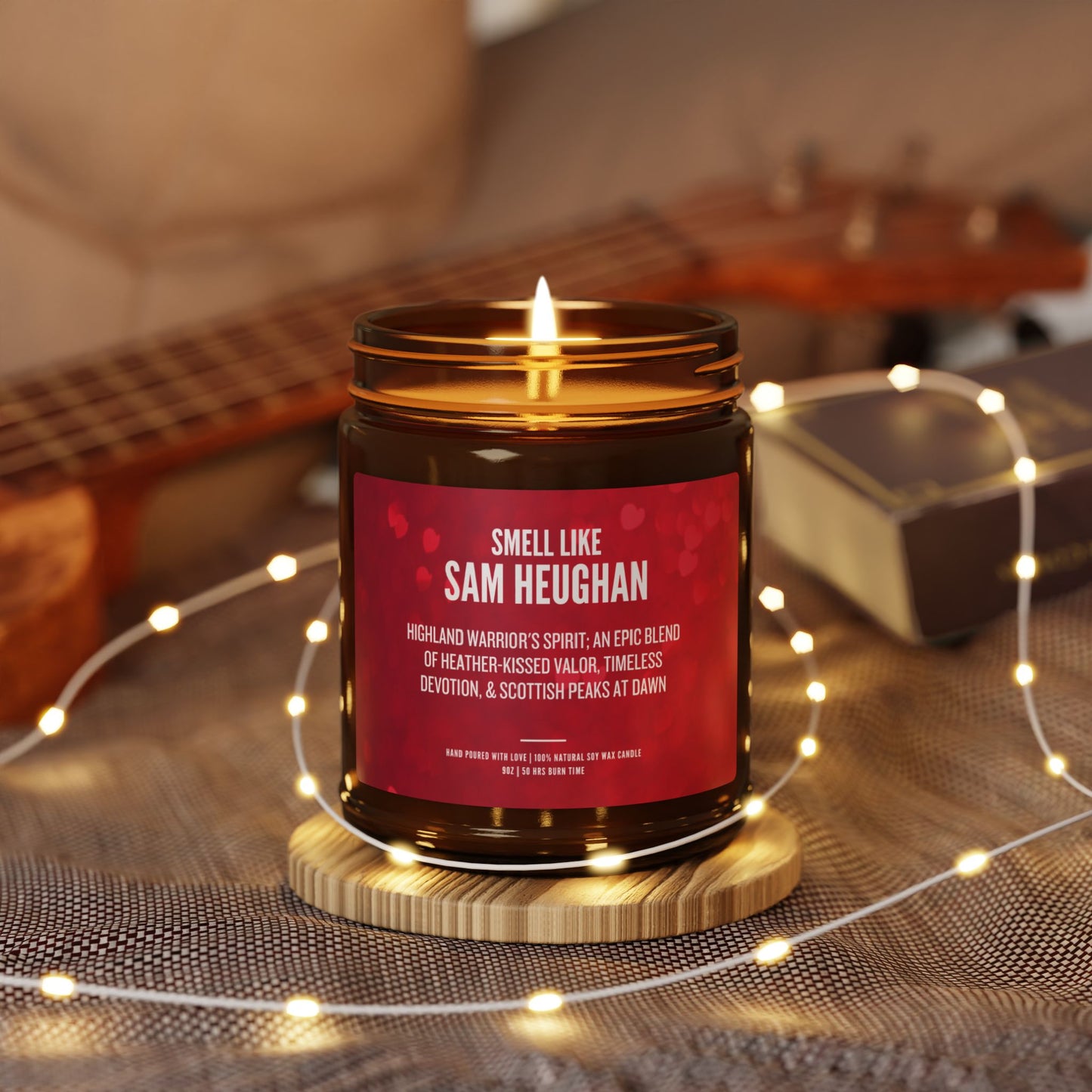 Smell Like Sam Heughan | Luxury Soy Candle | Hand-Poured Amber Jar