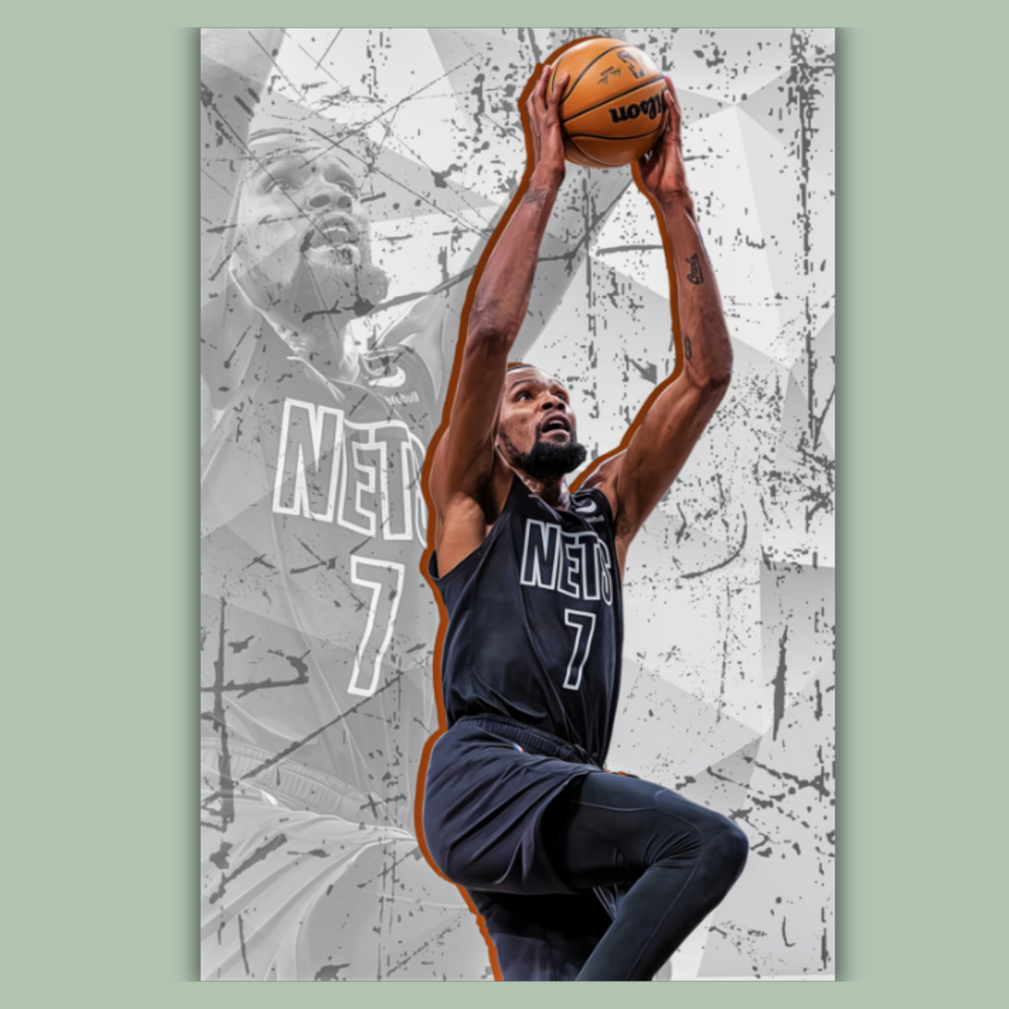 Kevin Durant Nets Premium Matte Paper Poster, Frames & Hanger