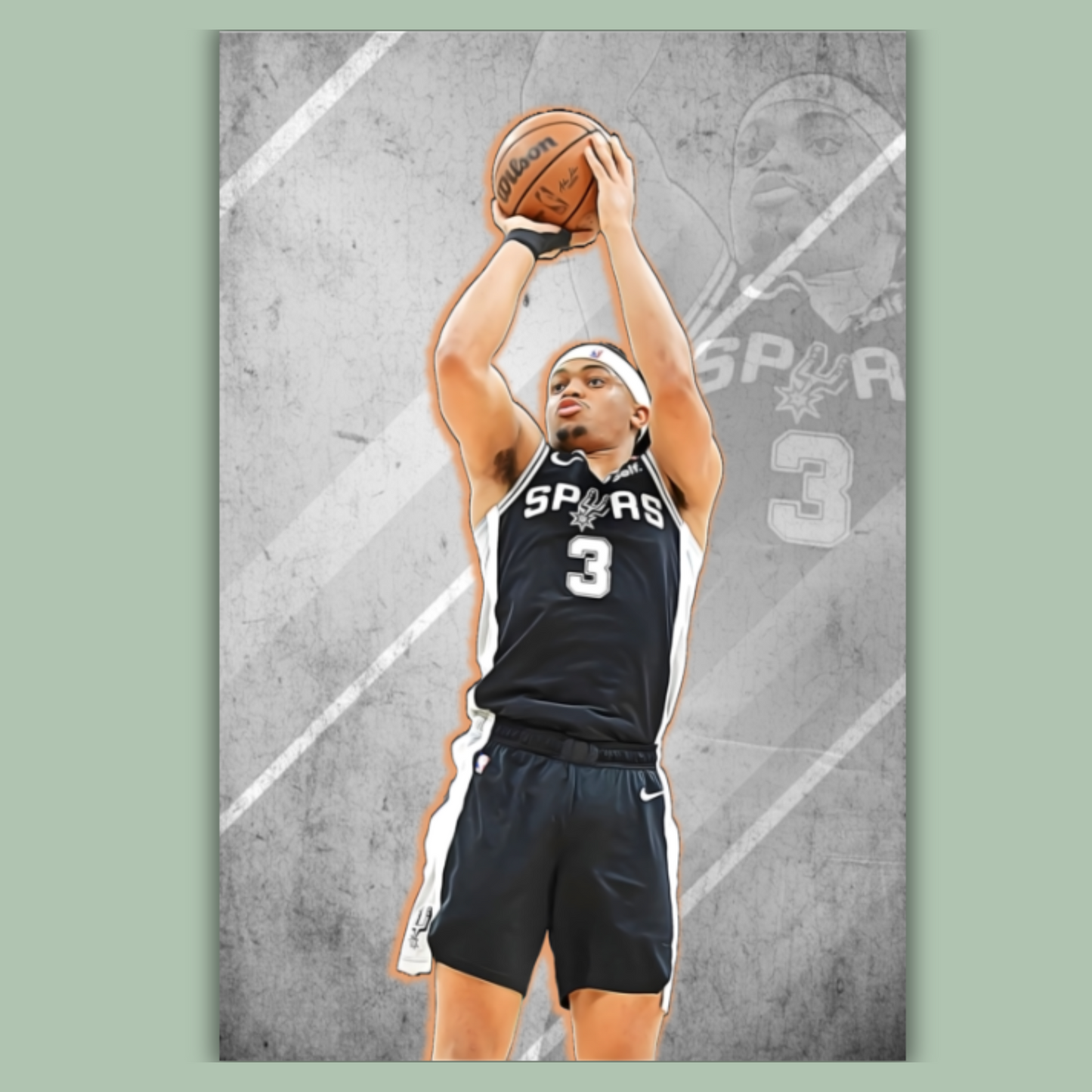 Keldon Johnson Matte Paper Poster, Frames & Hanger