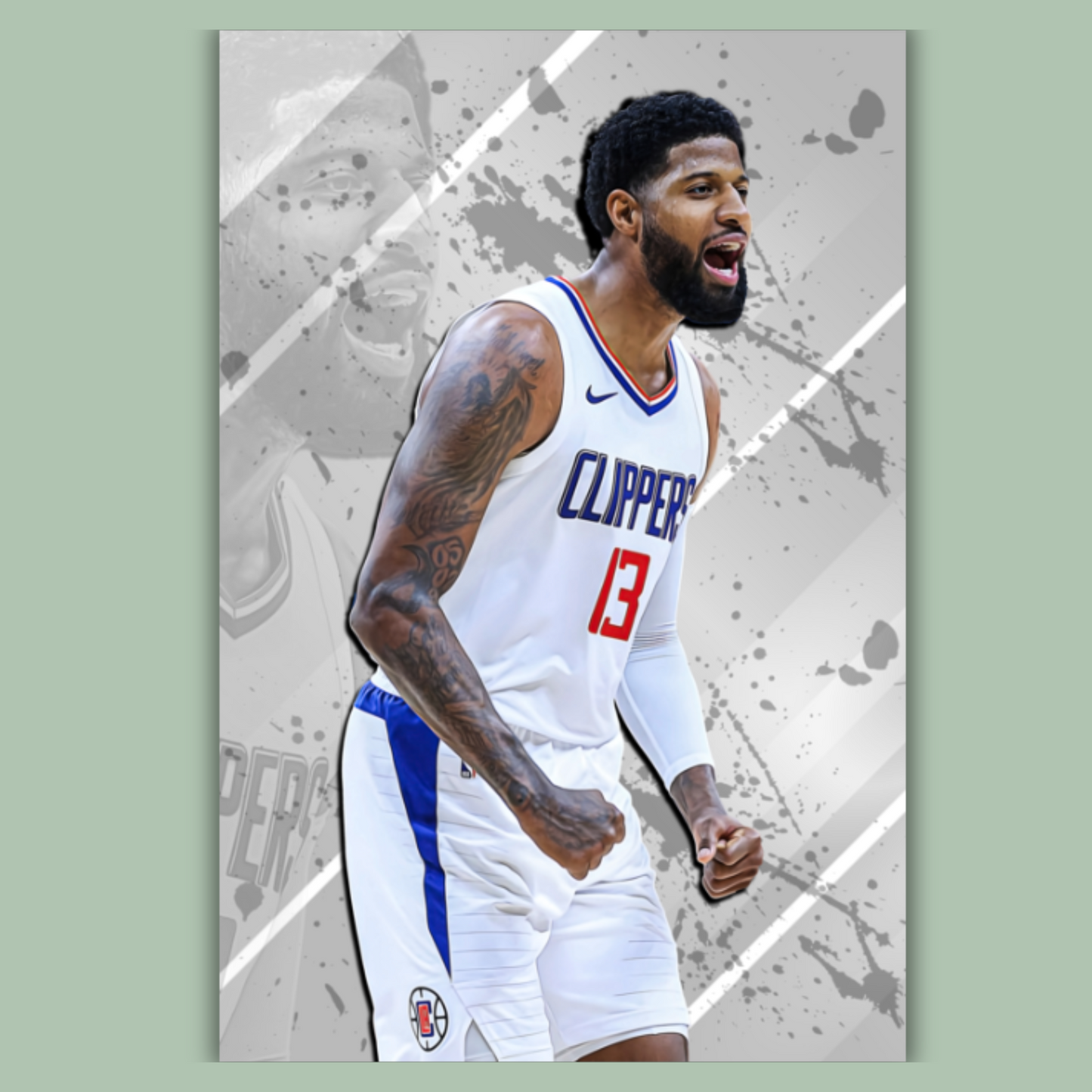 Paul George Matte Paper Poster, Frames & Hanger, NBA Fan Gift