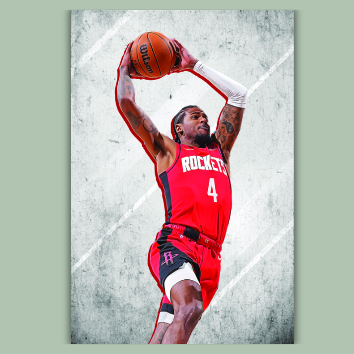 Jalen Green Matte Paper Poster, Frames & Hanger, NBA Fan Gift