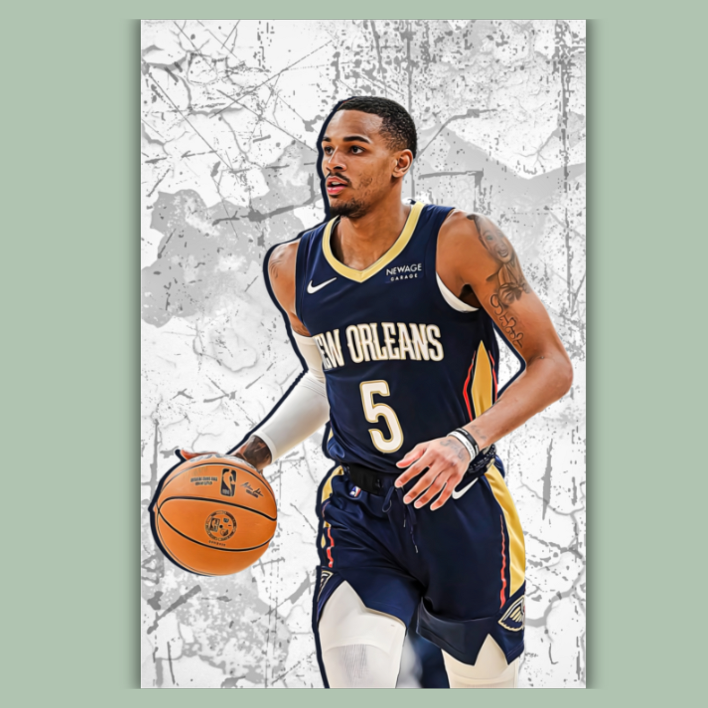 Dejounte Murray Premium Matte Paper Poster, Frames & Hanger