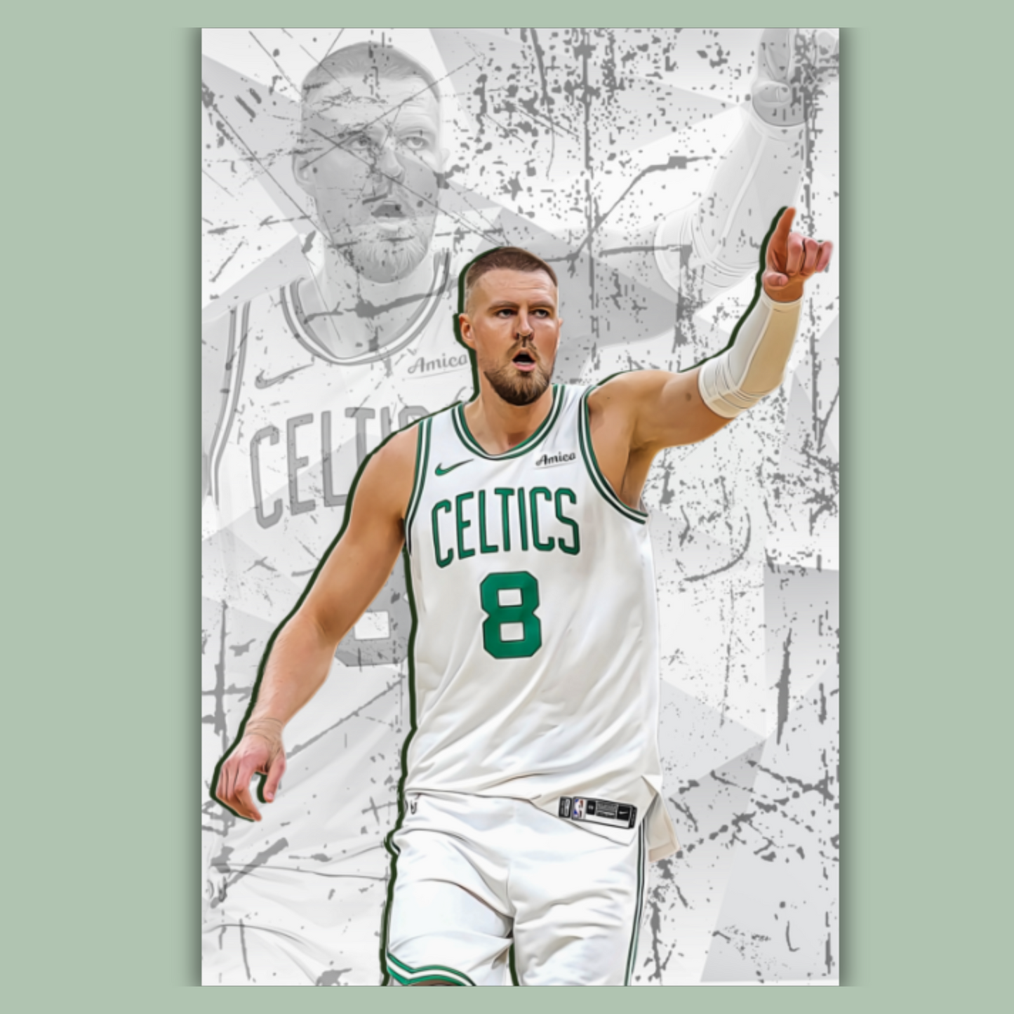 Kristaps Porziņģis Matte Paper Poster, Frames & Hanger