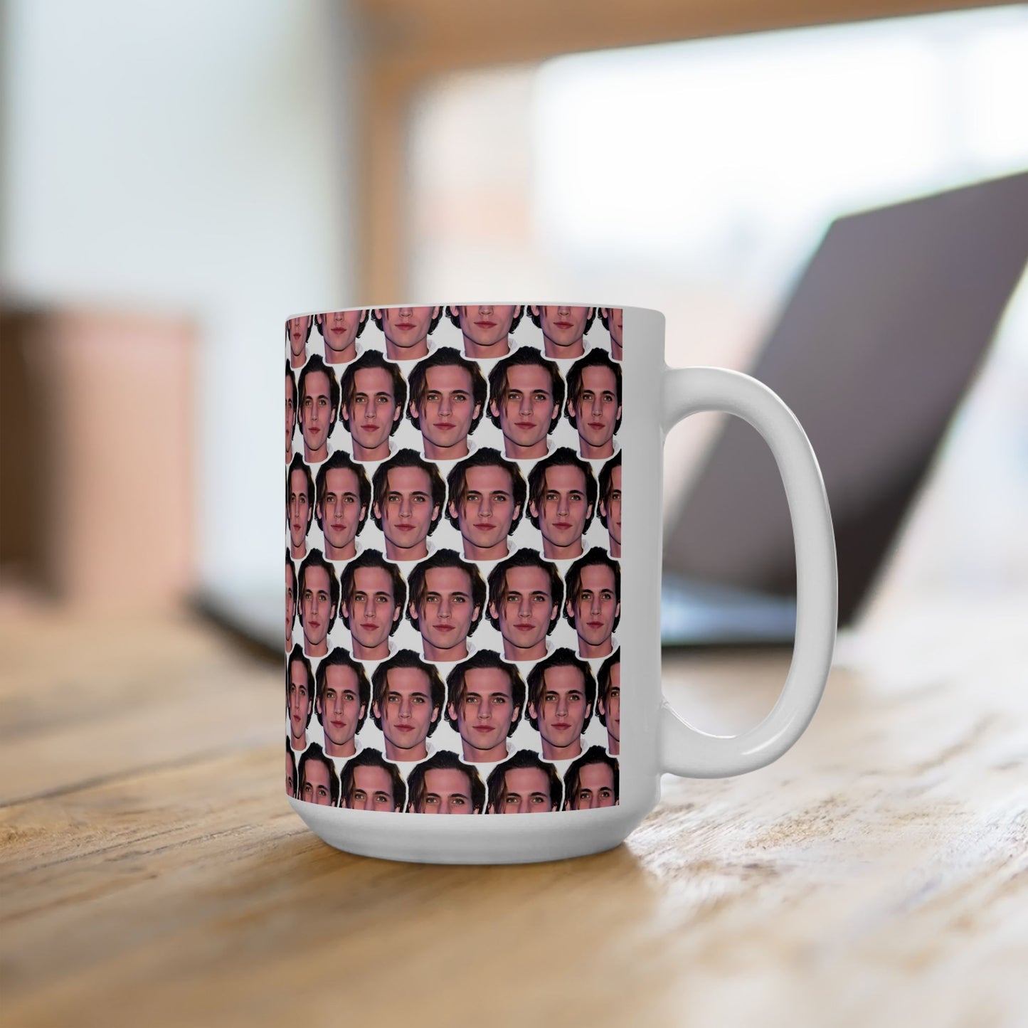 Tanner Buchanan Face Pattern Ceramic Mug | Unique Gift for Tanner Buchanan Fans