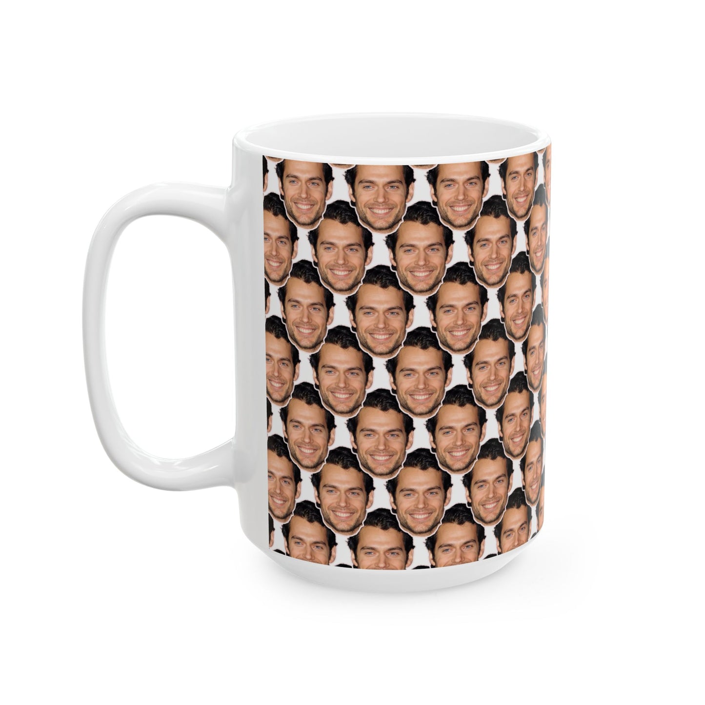 Henry Cavill Face Pattern Ceramic Mug | Unique Gift for Henry Cavill Fans