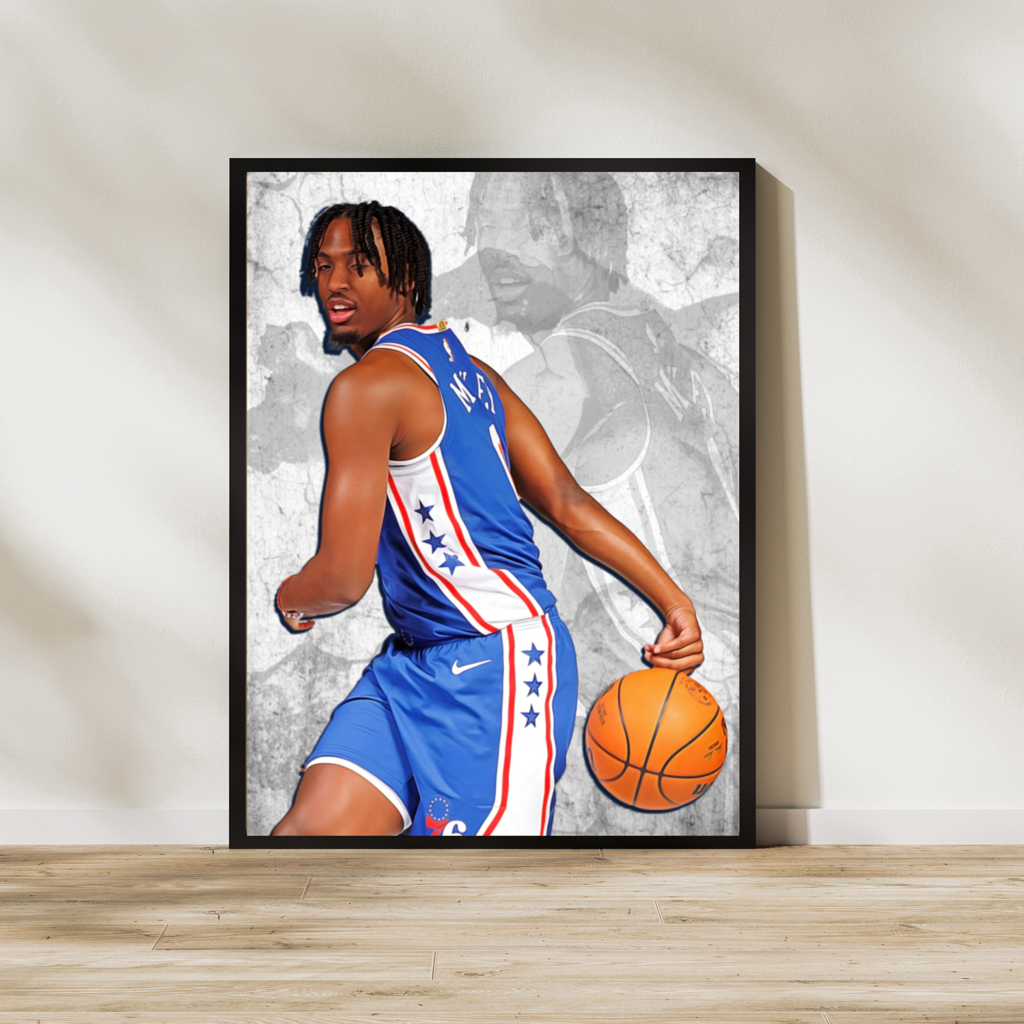 Tyrese Maxey Matte Paper Poster, Frames & Hanger