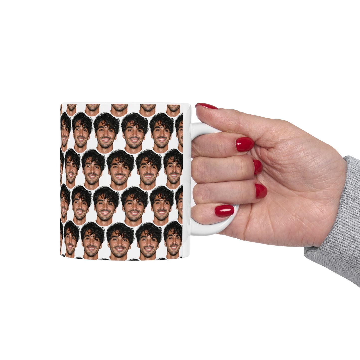 Taylor Zakhar Perez Face Pattern Ceramic Mug | Unique Gift for Taylor Zakhar Perez Fans