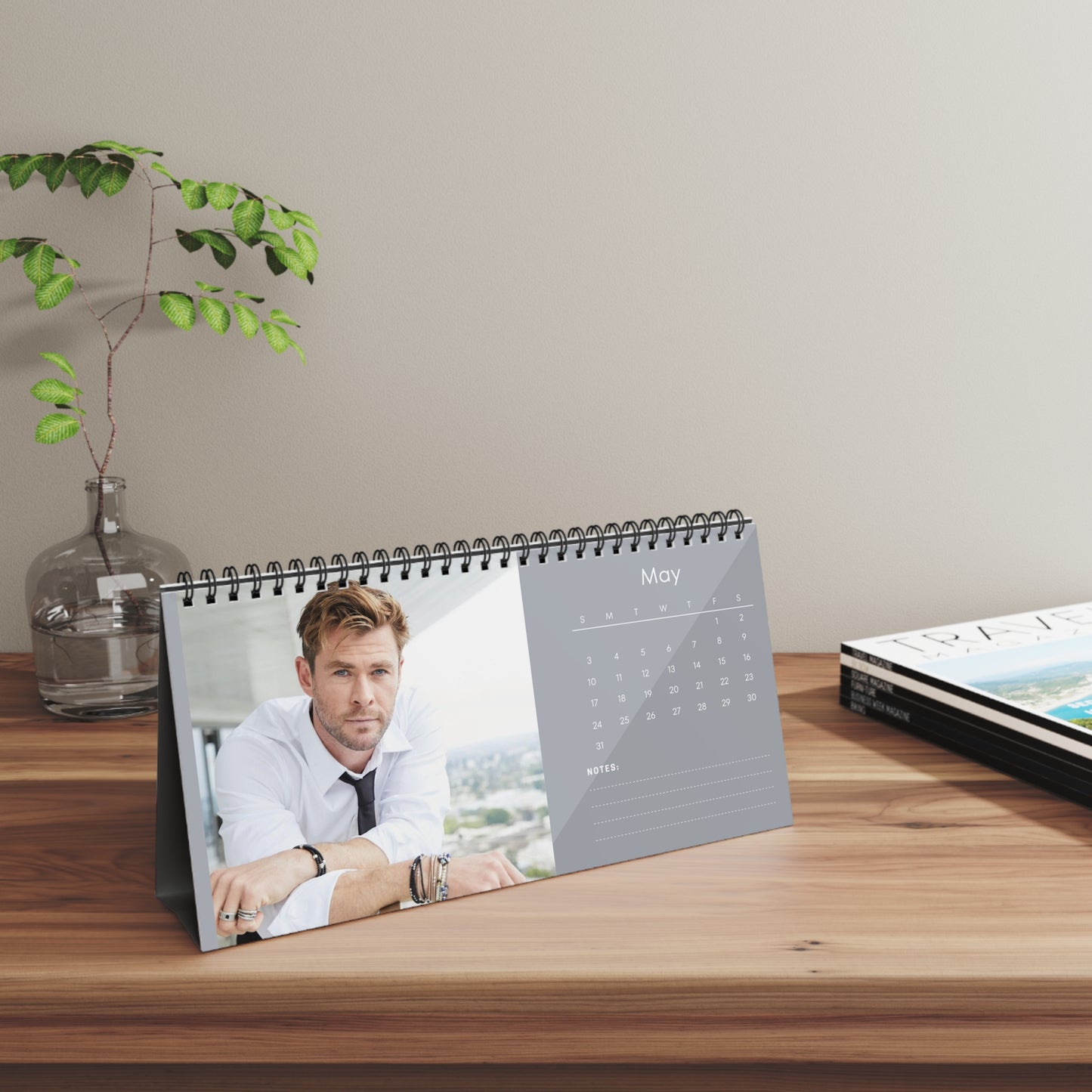 Chris Hemsworth 2026 Desk Calendar, Actor Calendar, Gift for Movie Buff, Office Decor, Daily Planner