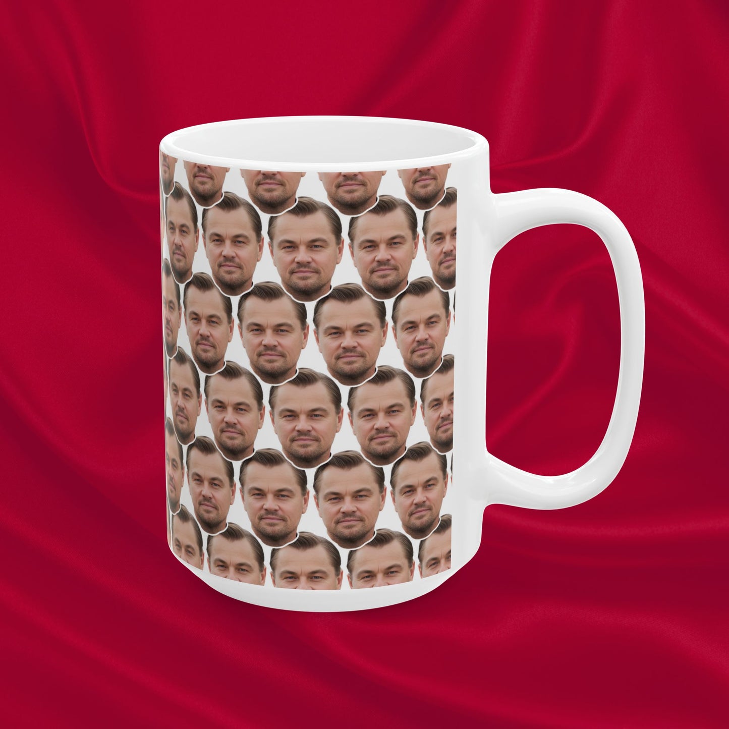 Leonardo DiCaprio Face Pattern Ceramic Mug | Unique Gift for Leonardo DiCaprio Fans