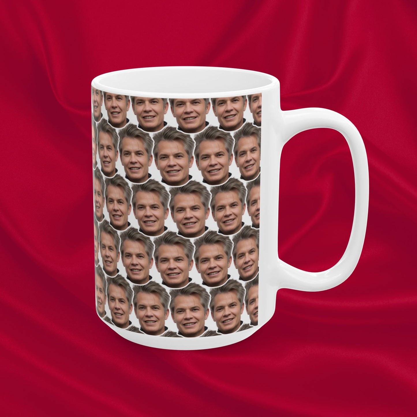 Timothy Olyphant Face Pattern Ceramic Mug | Unique Gift for Timothy Olyphant Fans