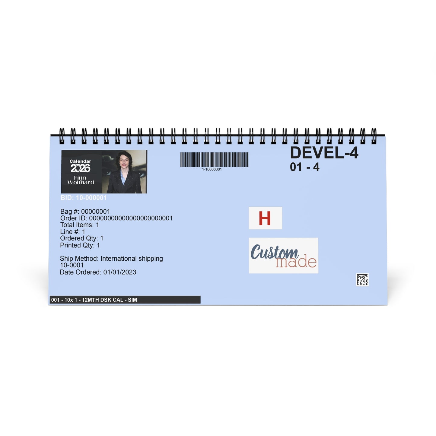 Finn Wolfhard 2026 Desk Calendar | Celebrity Spiral Bound Photo Calendar | Fan Collectible Gift | Stylish Desk & Office Décor