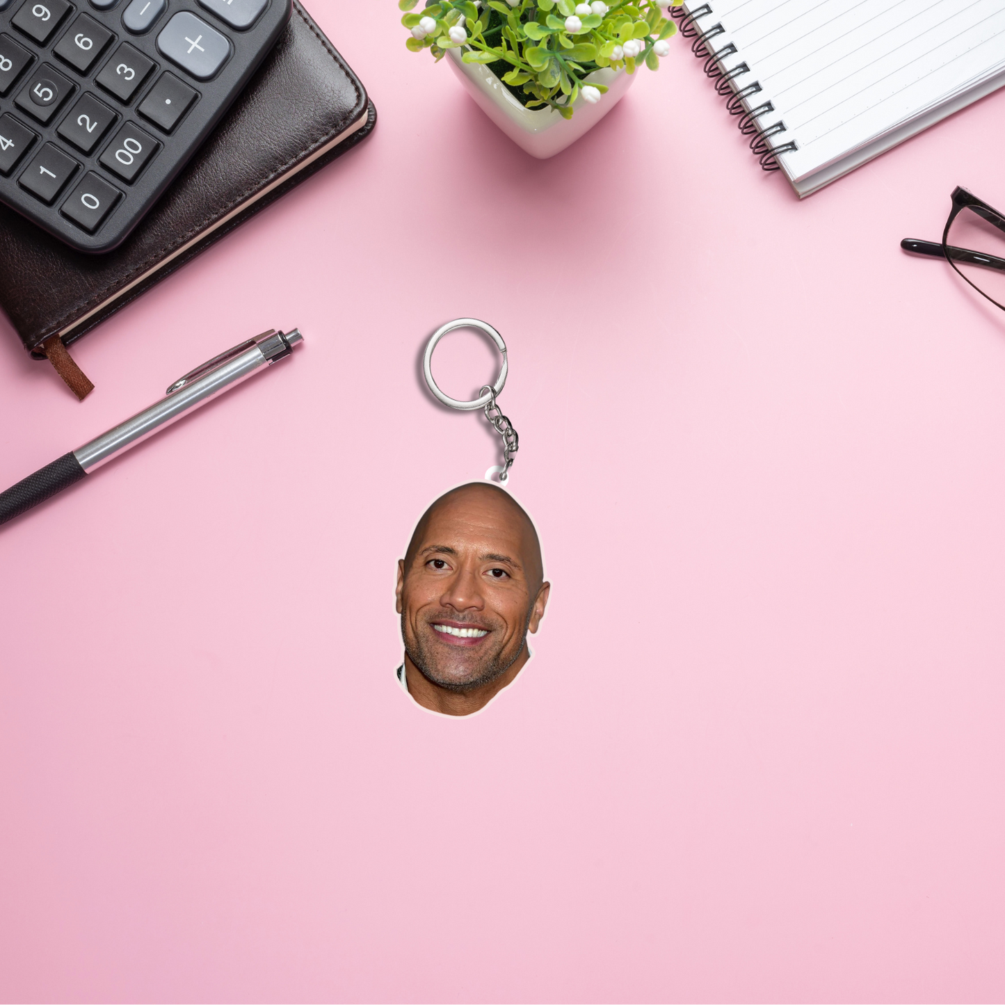 Dwayne Johnson 2 Layer Acrylic Keychain | Fan Gift