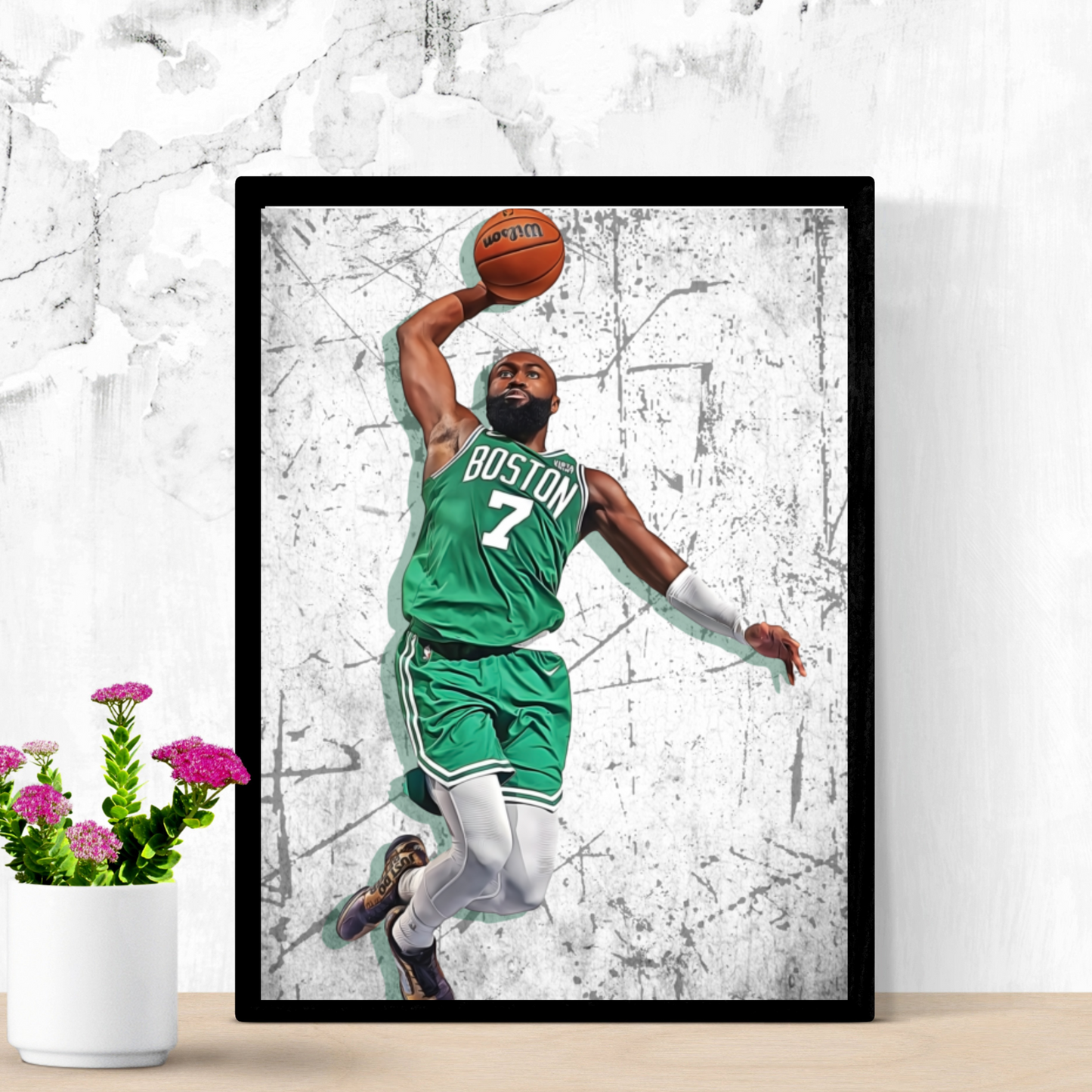 Jaylen Brown Matte Paper Poster, Frames & Hanger, NBA Fan Gift
