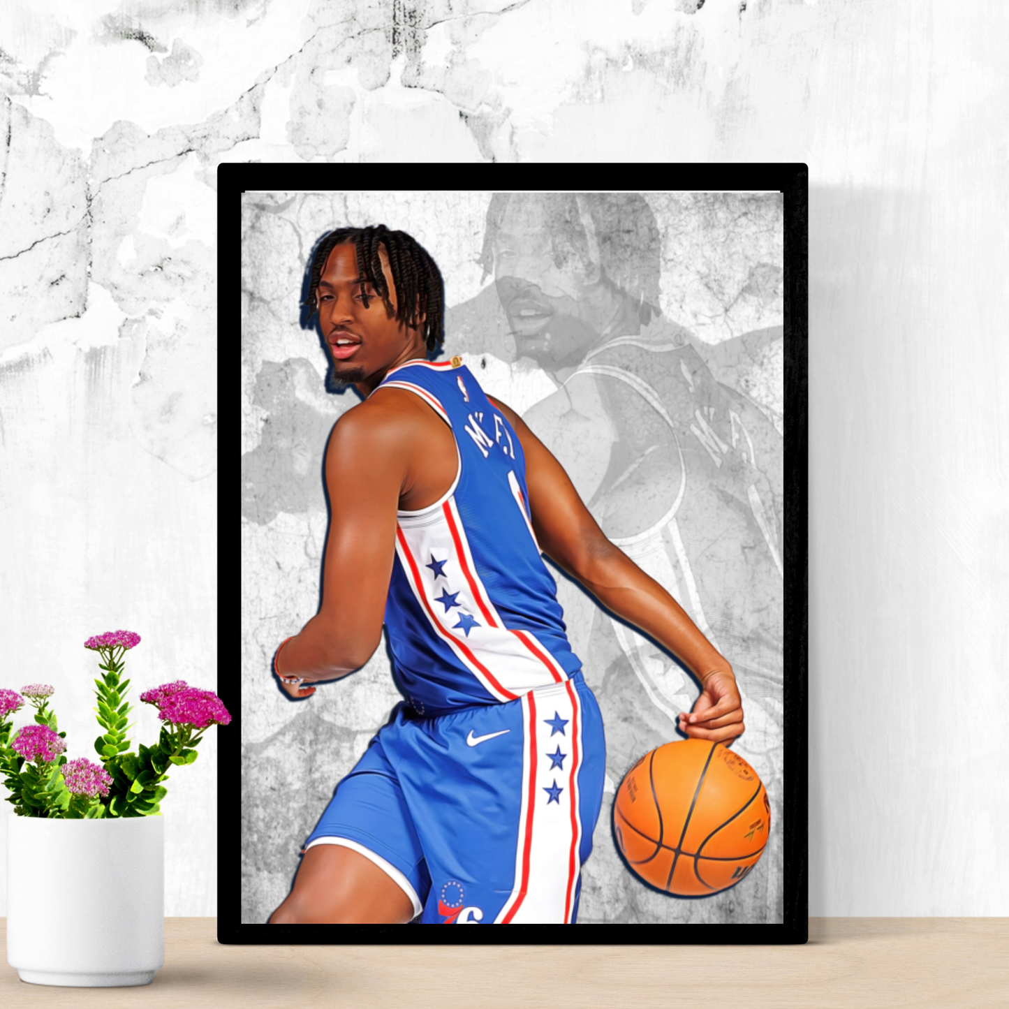 Tyrese Maxey Matte Paper Poster, Frames & Hanger