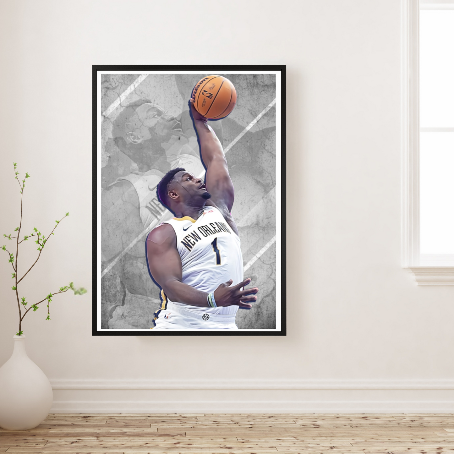 Zion Williamson Matte Paper Poster, Frames & Hanger, NBA Fan Gift