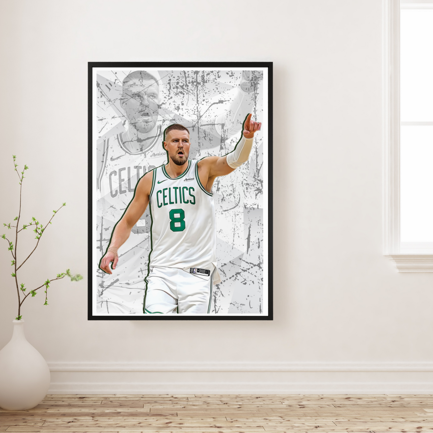 Kristaps Porziņģis Matte Paper Poster, Frames & Hanger