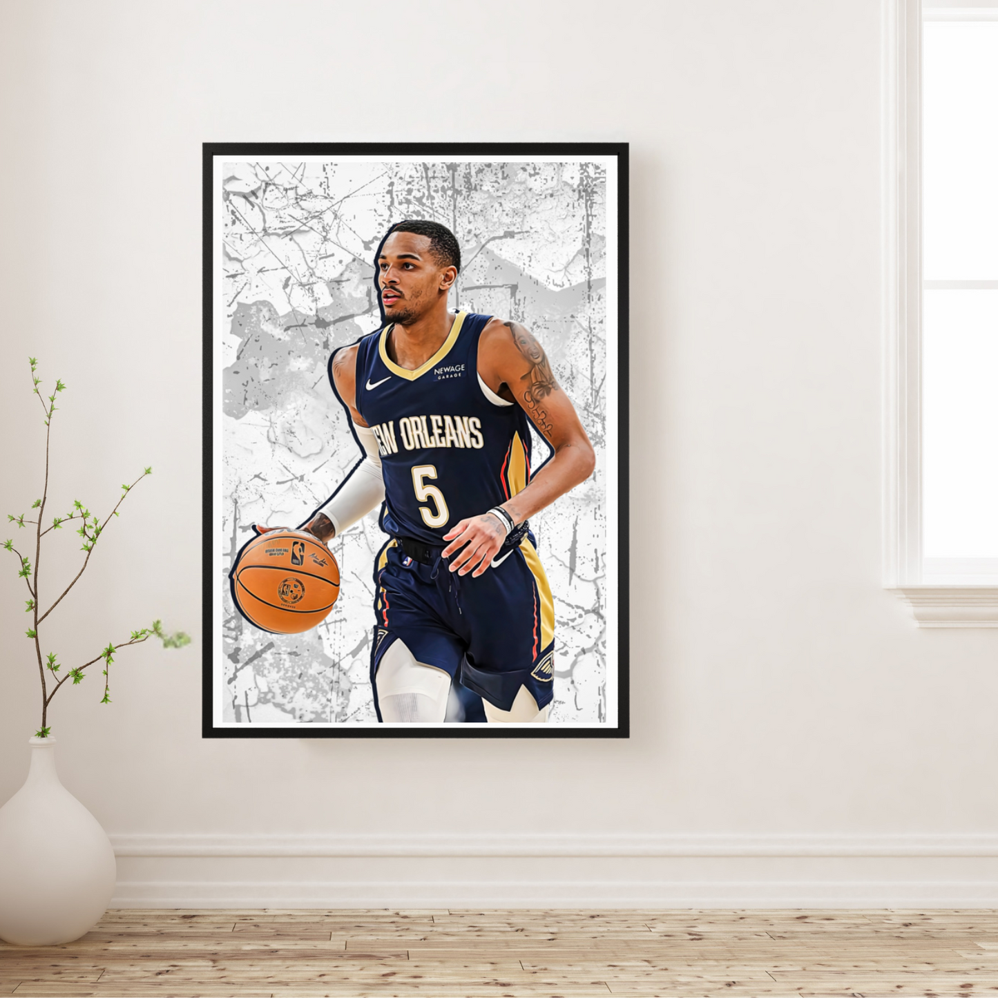 Dejounte Murray Premium Matte Paper Poster, Frames & Hanger