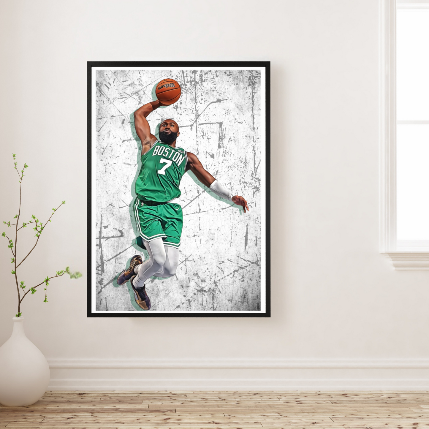 Jaylen Brown Matte Paper Poster, Frames & Hanger, NBA Fan Gift