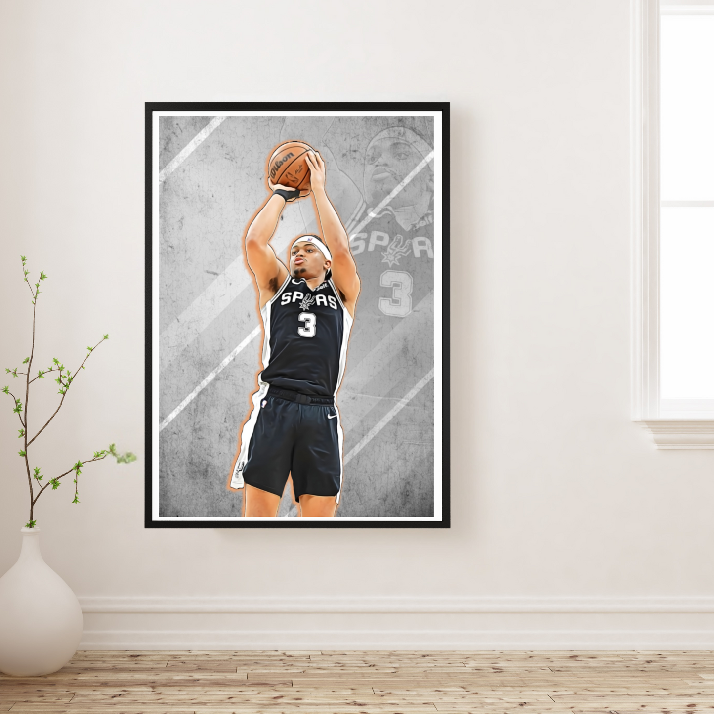 Keldon Johnson Matte Paper Poster, Frames & Hanger