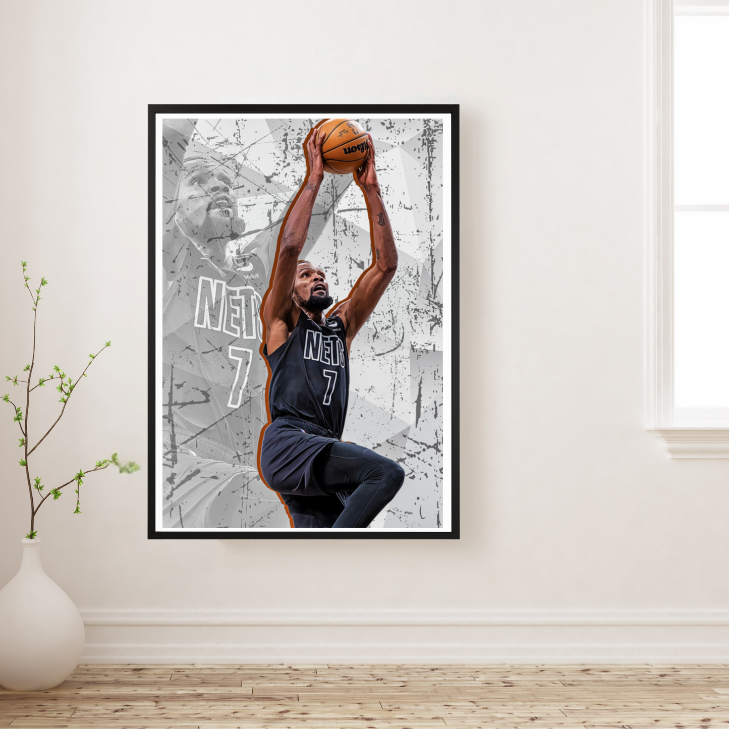 Kevin Durant Nets Premium Matte Paper Poster, Frames & Hanger
