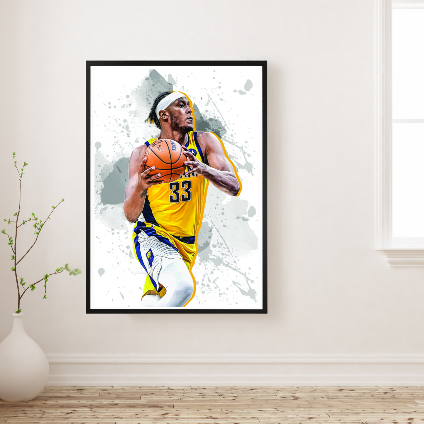 Myles Turner Matte Paper Poster, Frames & Hanger, NBA Fan Gift