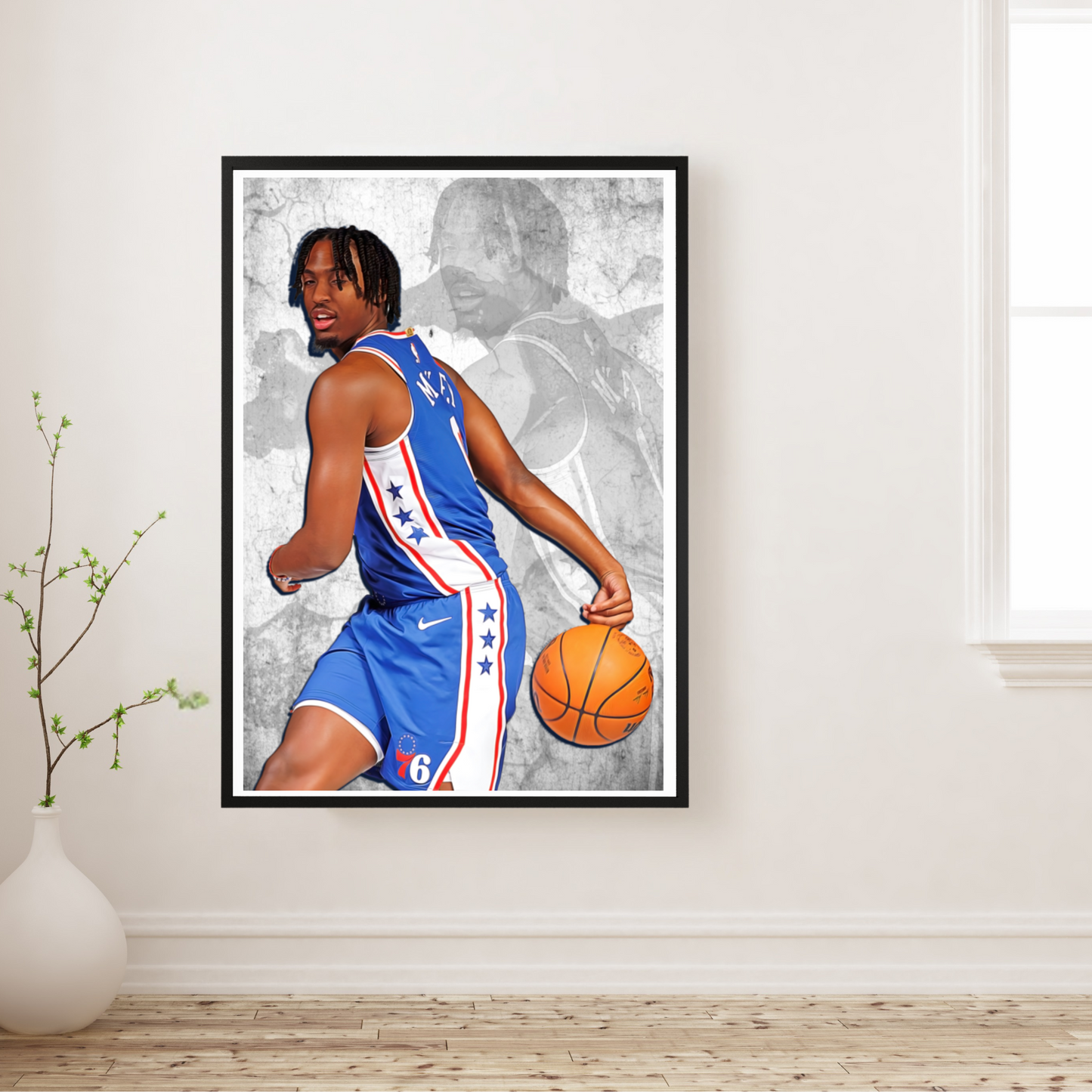 Tyrese Maxey Matte Paper Poster, Frames & Hanger