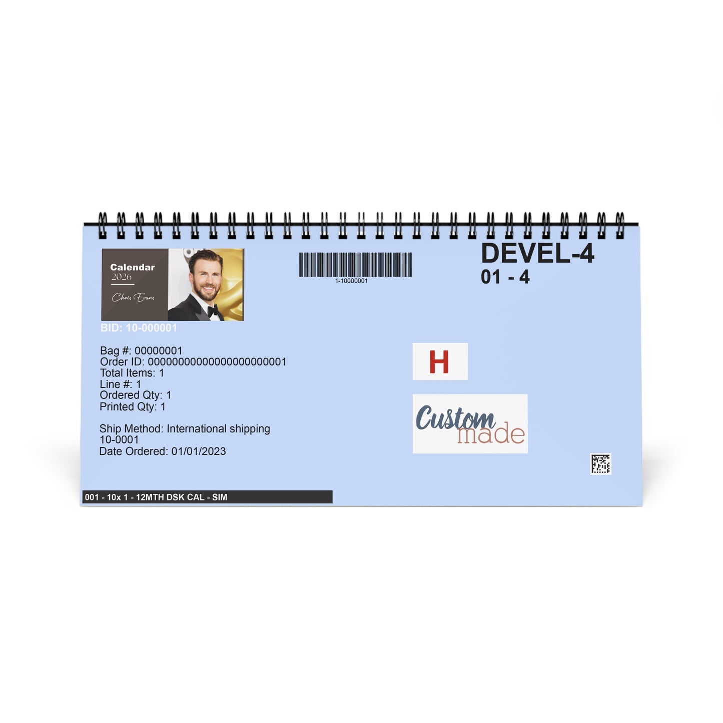 Chris Evans 2026 Desk Calendar | Celebrity Gift | Office Decor