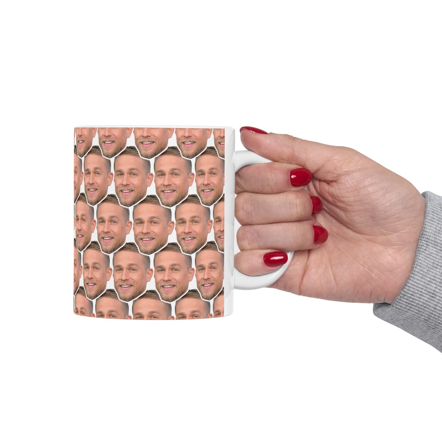 Charlie Hunnam Funny Face Pattern Ceramic Mug | Unique Gift for Charlie Hunnam Fans