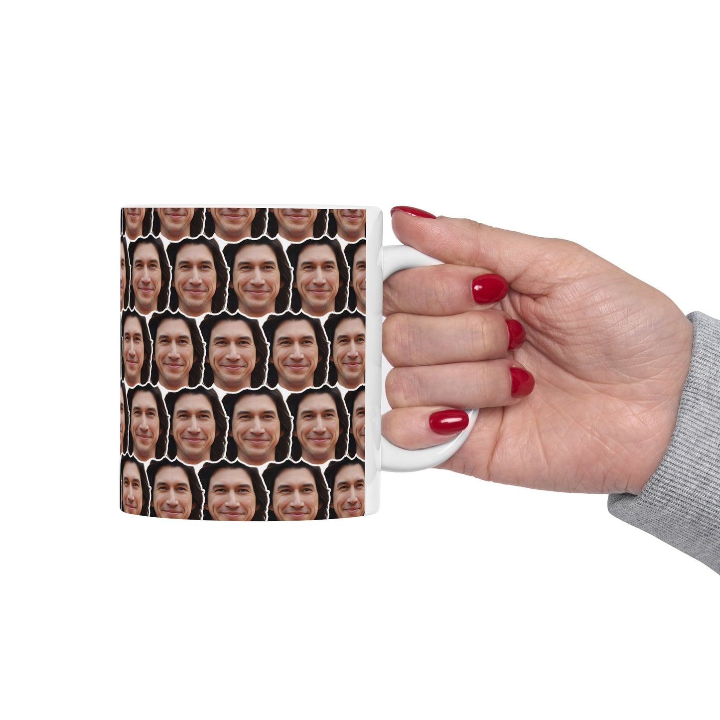 Adam Driver Funny Face Pattern Ceramic Mug | Unique Gift for Adam Driver Fans