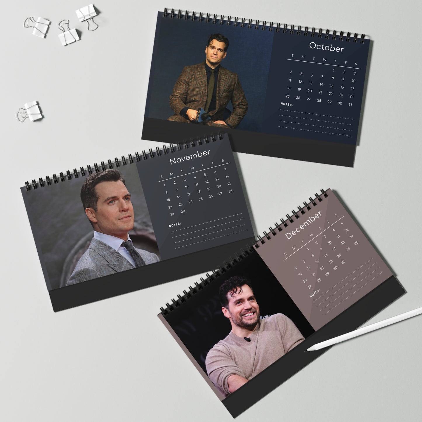 Henry Cavill 2026 Desk Calendar | Celebrity Gift | Office Decor