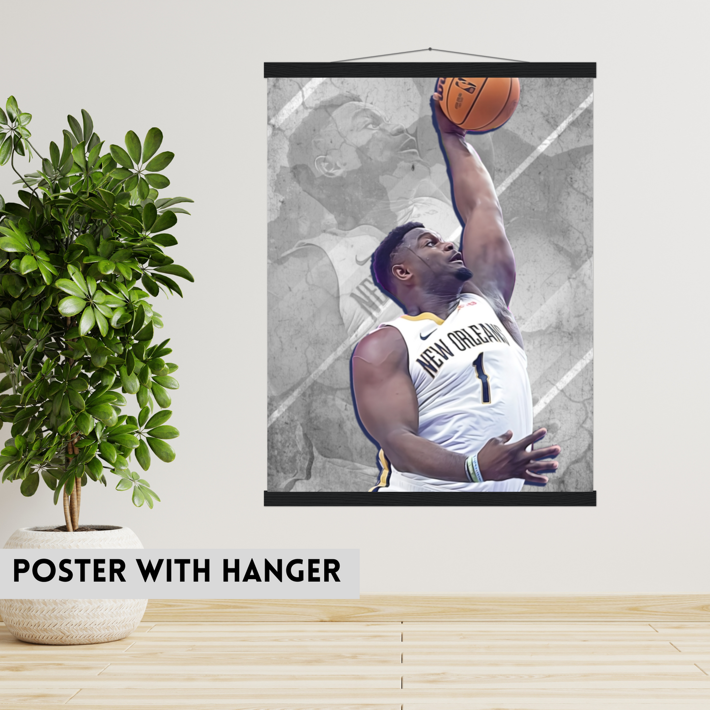 Zion Williamson Matte Paper Poster, Frames & Hanger, NBA Fan Gift
