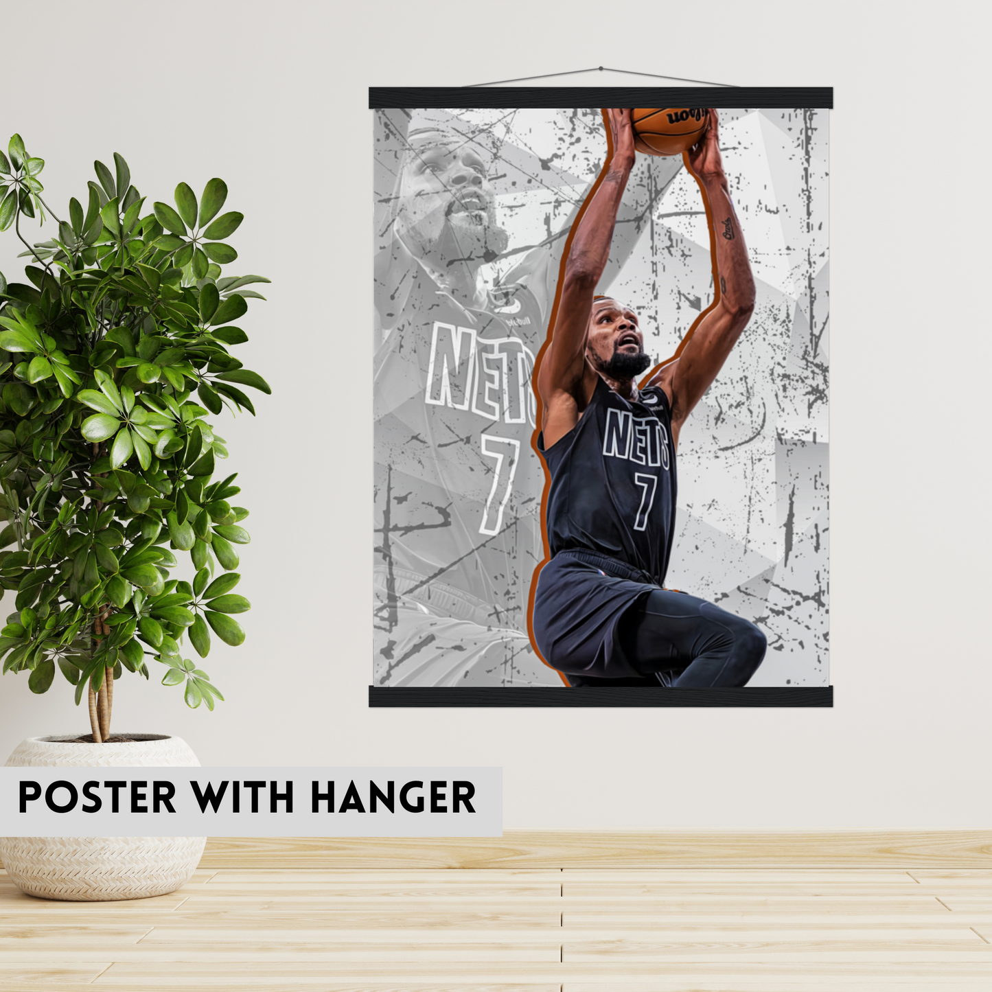 Kevin Durant Nets Premium Matte Paper Poster, Frames & Hanger