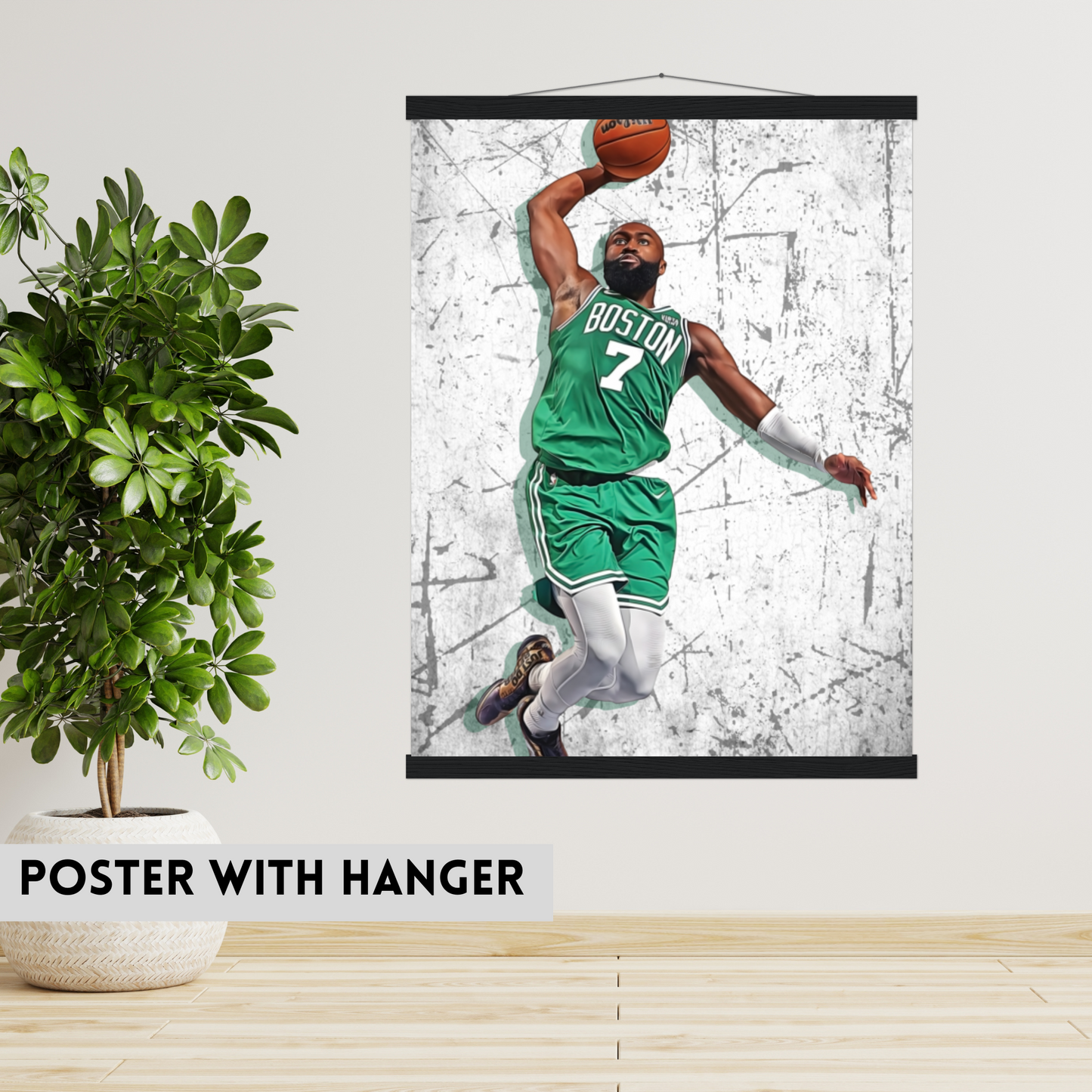 Jaylen Brown Matte Paper Poster, Frames & Hanger, NBA Fan Gift