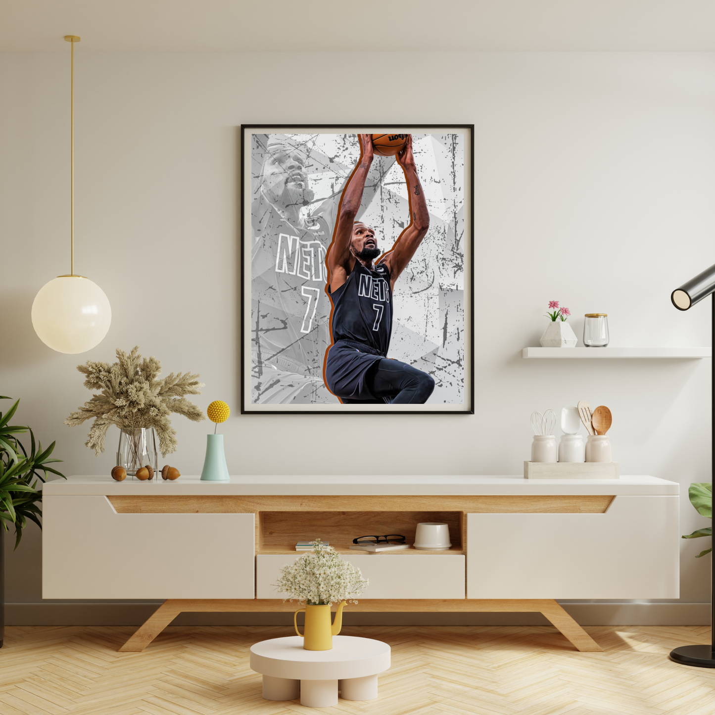 Kevin Durant Nets Premium Matte Paper Poster, Frames & Hanger